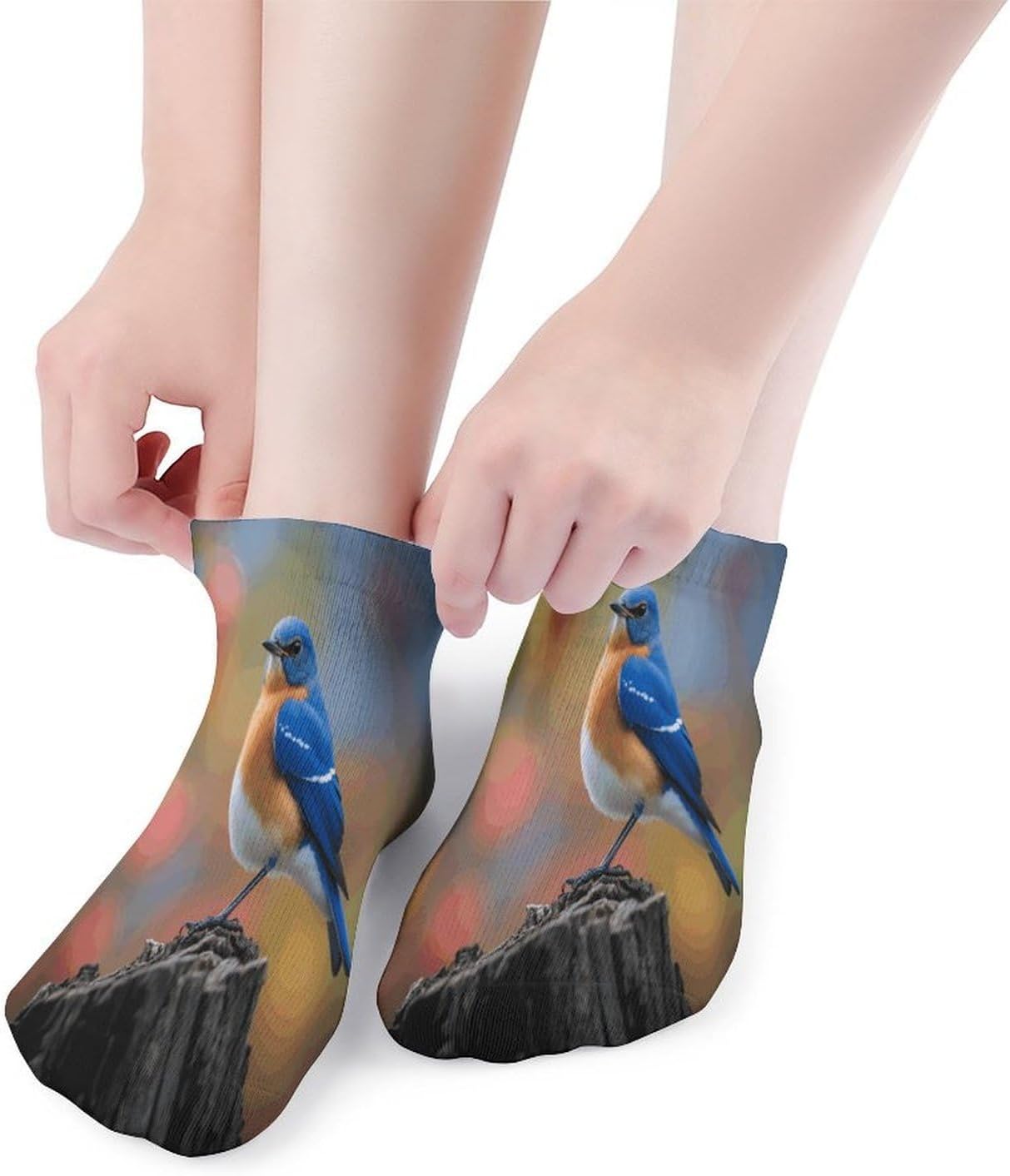 Socks for Men Women 5 Pairs Short Ankle Socks | Eastern Bluebird Low Cut Casual Crew Sock Cute Breathable Athletic Socks Non Slip No Show Sock