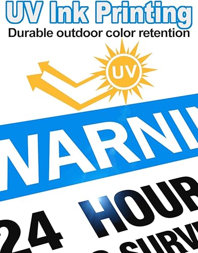 Miniatura 9 de Señal de videovigilancia, paquete de 4 letreros de cámara de seguridad de 10 x 10 pulgadas, material reflectante e impermeable, señal de vigilancia