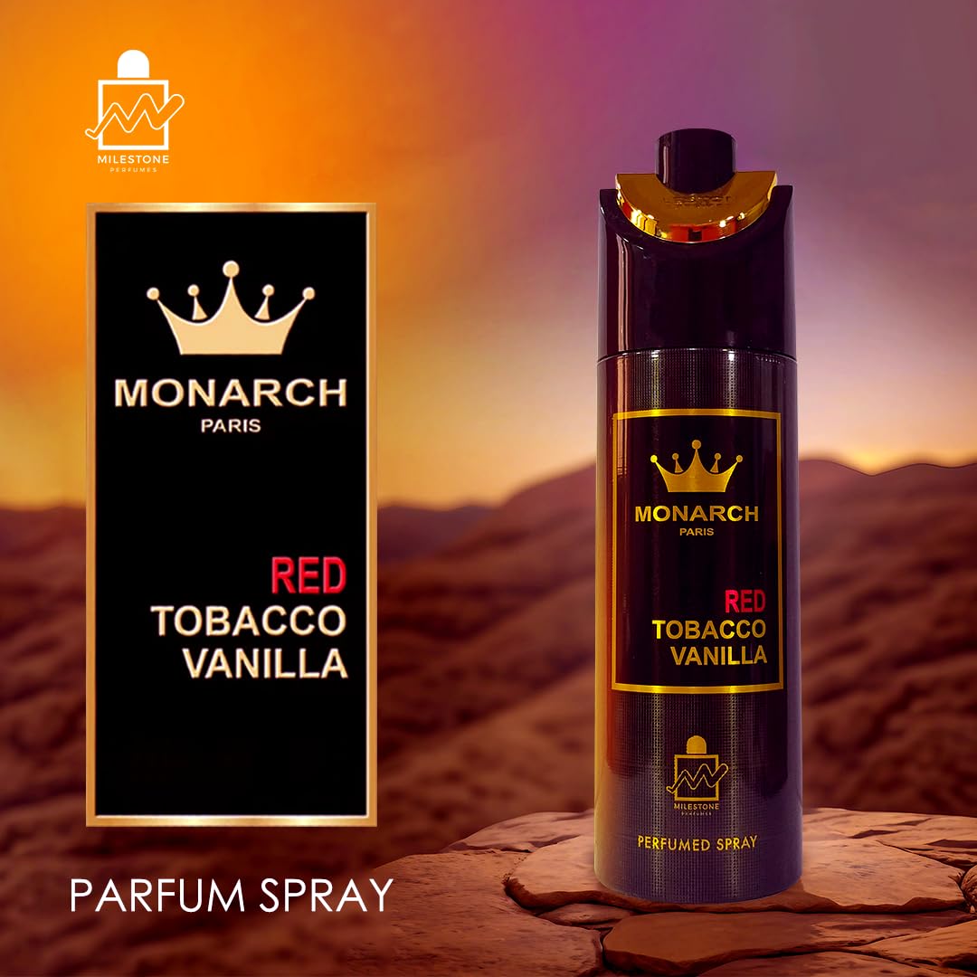 milestone monarch red tobacco vanilla Milestone perfumes Monarch Red Tobacco Vanilla Body Spray For Men 200ml:  Buy Online at Best Price in Egypt