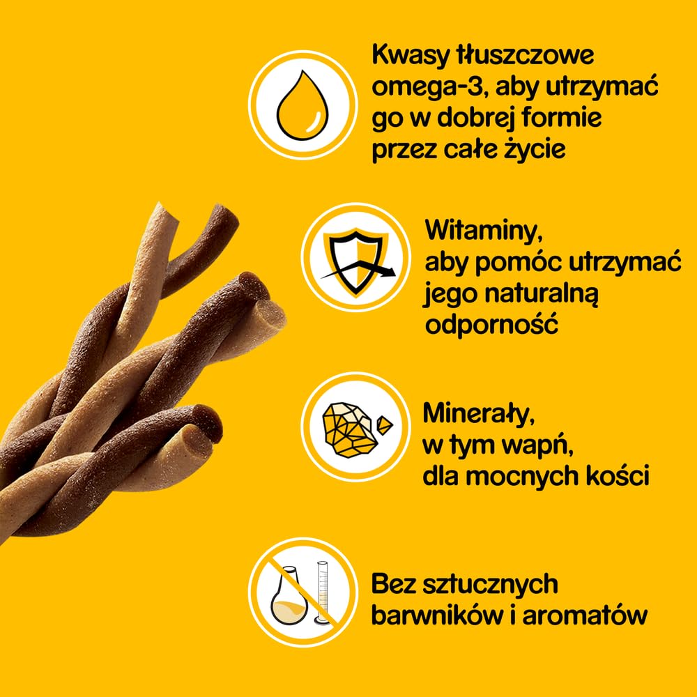 MARS KARMA Pedigree Rodeo uzupełniająca smakowite sprężynki do żucia z wołowiną 122 g (7 sztuk)