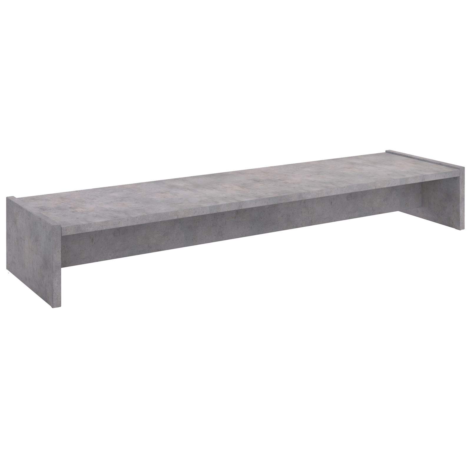 CARO-Möbel Monitorständer Zoom, Betonoptik – Bildschirmerhöhung 100cm für 2 Monitore, ergonomischer Schreibtischaufsatz, Organizer für Schreibtisch