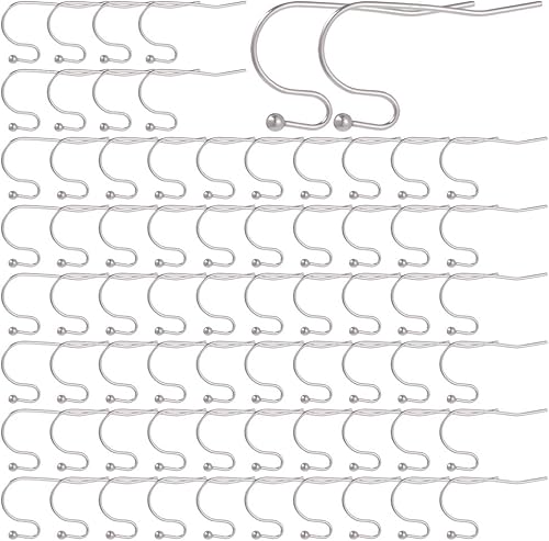 Miniatura 18 de SUNNYCLUE - 1 Caja de 100 Piezas de Ganchos para Pendientes, Hilos de Oro Real Chapados en 18K, Latón con Gancho de Arete Chapado en Platino