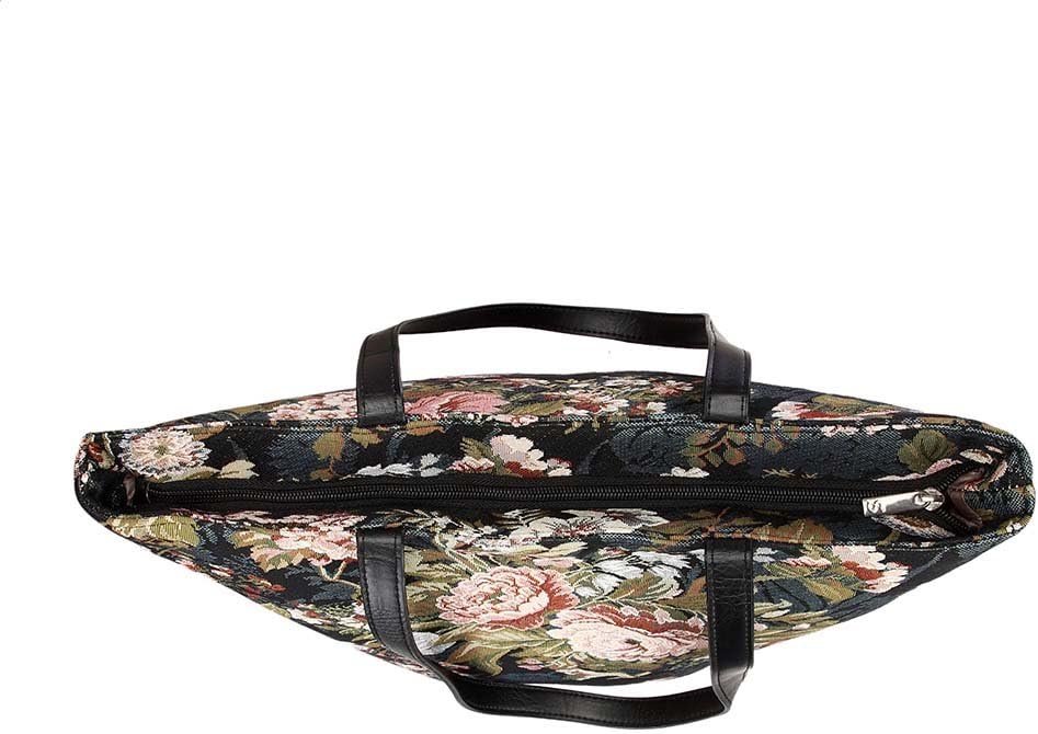 Signare Tapestry Shoulder Bag Tote Bag for Women with Peony Flower (SHOU-PEO)