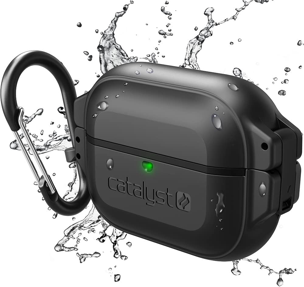 Total Protection Case for AirPods Pro 2nd Generation Case - Waterproof, and Shockproof Rugged Full Body Case for AirPods Pro 1 and AirPods Pro 2, Secure Locking System Case with Carabiner
