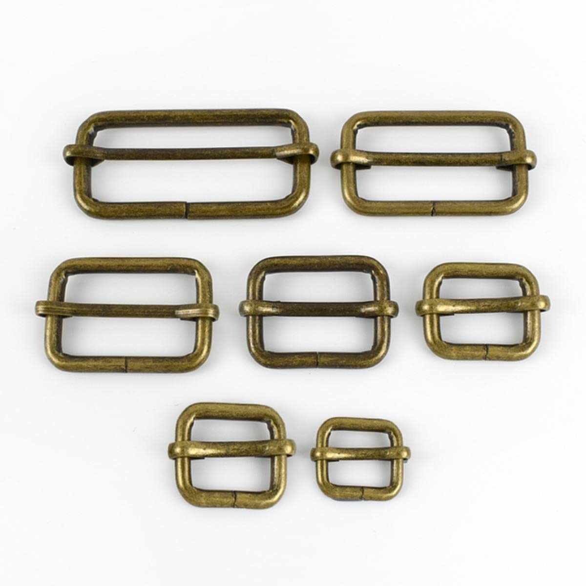 30 piezas 13-50mm hebillas de cinturón de ajuste de diapositivas de Metal hebillas de pasador de rodillo en forma de alambre correa deslizante bolsa Hardwareories-25mm, bronce