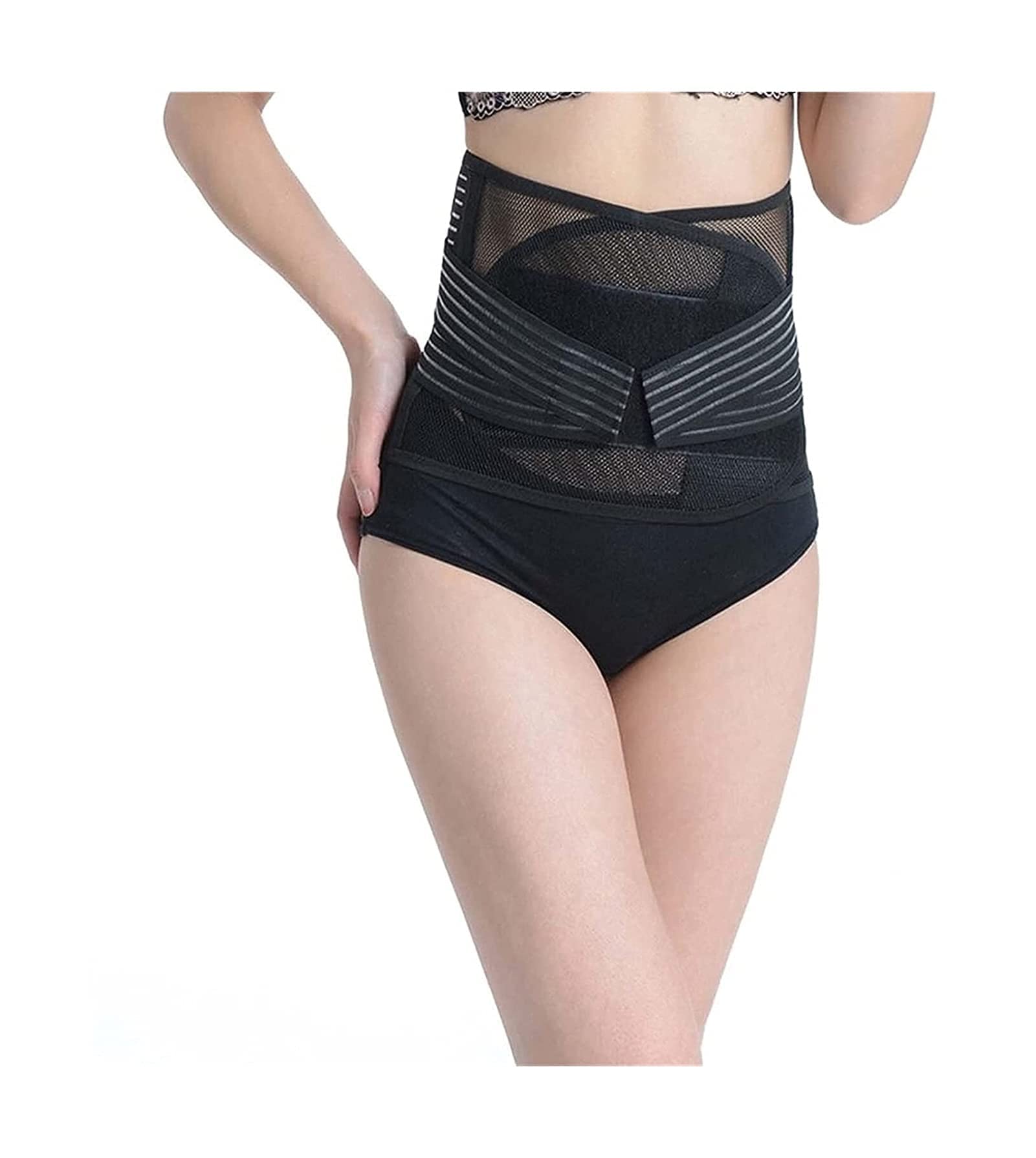Cinturón de Soporte Lumbar Brace para la Parte Inferior de la Espalda Sport Workout Body Shaper Postura ortopédica de Doble tracción para Alivio de la Espalda (Black S)