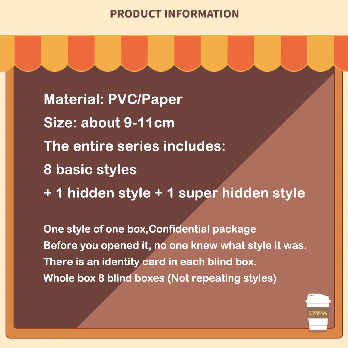 Aven Rabbit Emma Coffee ShopSeries Blind Box Action Figures Mystery Box Cute Random Toys Birthday Gifts Christmas Collectible Toy for Desktop Ornaments,1PC