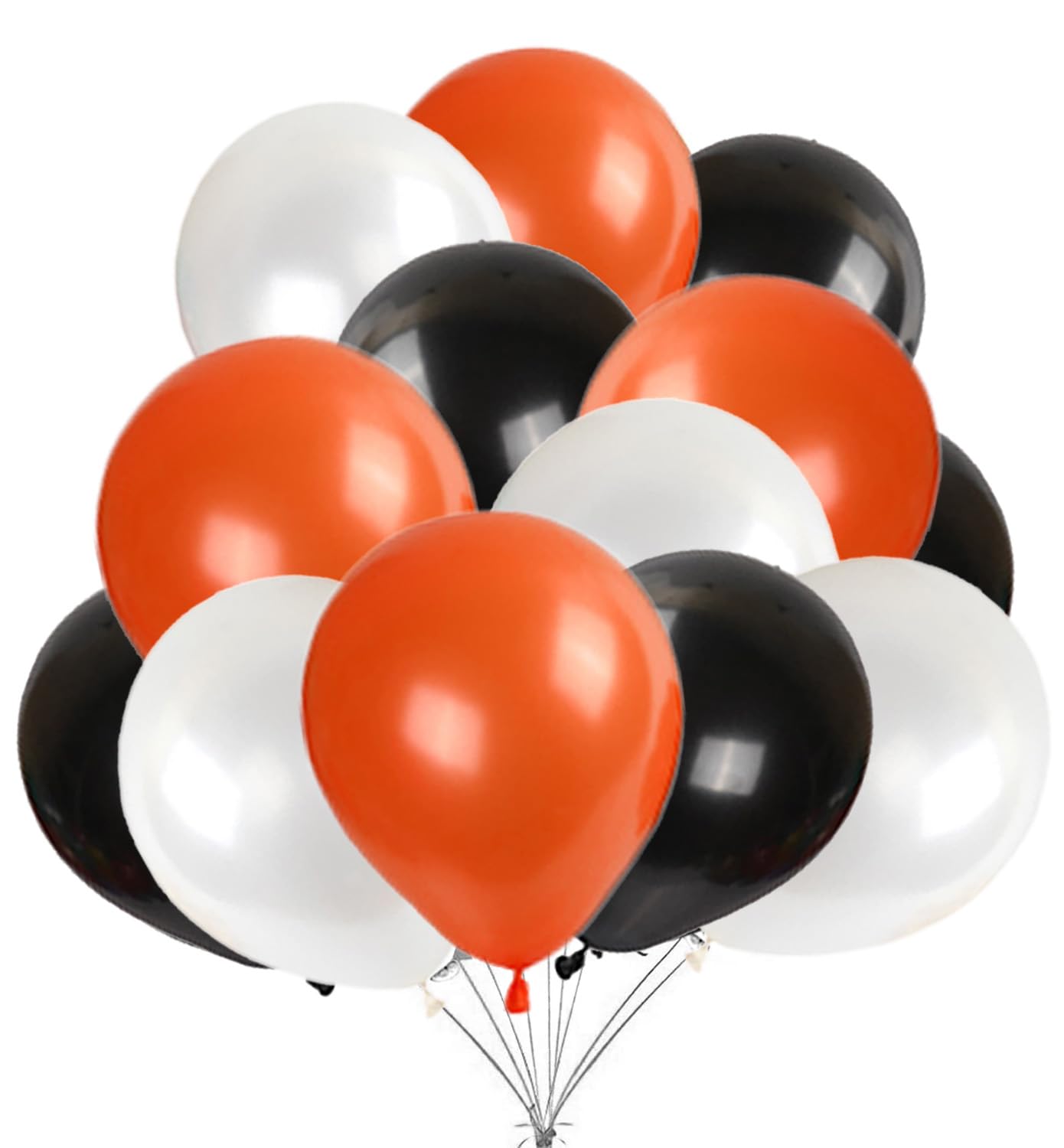 Tomario 50pcs Halloween Balloons Decorations Set, Black Orange White Balloons Happy Halloween Latex Balloons for Halloween Party Decoration All Hallows' Day