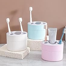 HURRYSHOPPY Toothbrush Holders for Bathroom Stand - 5 Compartments Toothpaste Brush Holder, Multipurpose Makeup Brush Holder - Perfect for Home Beauty Product Use (1 Cup Holder Multicolor)