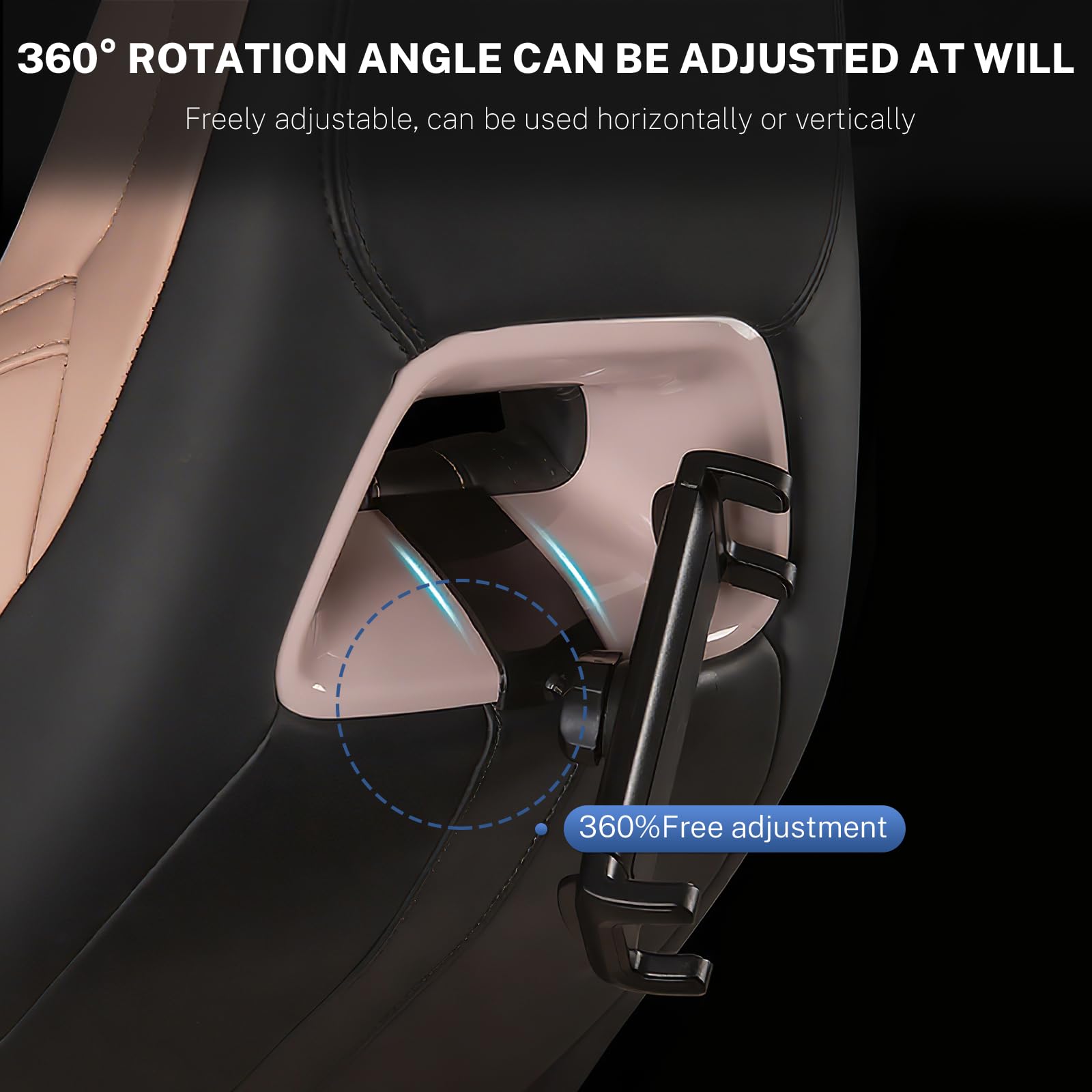 KUNGKIC Support de tablette de voiture pour BYD Dolphin Surf 2023-2025 - Extensible - Pour appuie-tête - Universel - Rotation à 360° | Support de téléphone portable extensible pour appuie-tête universel rotatif à 360° pour tablette
