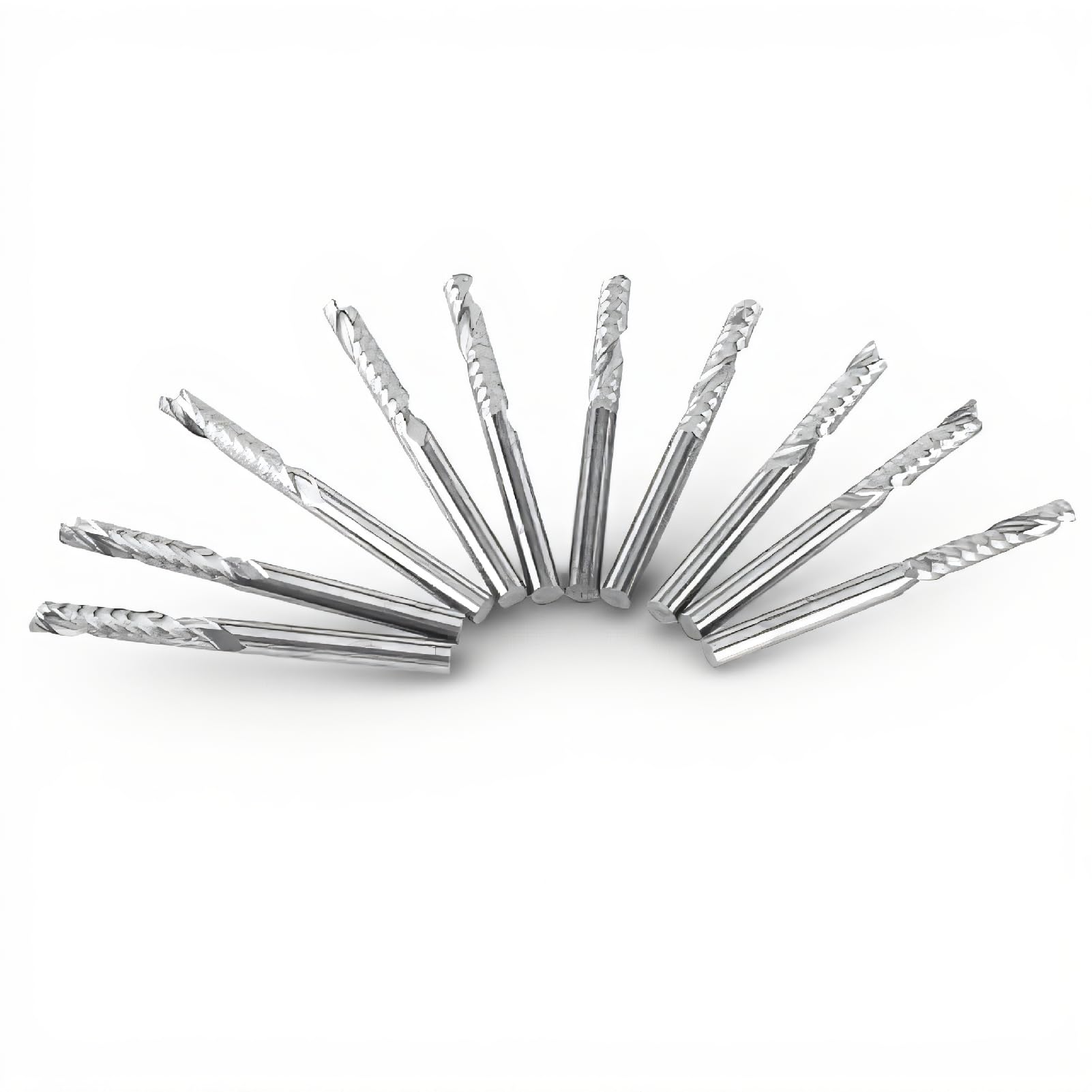 Wiertła do frezów, 10 szt. proste wiertła z chwytem frezy zestaw narzędzi CNC 3,175 mm średnica 22 mm długość do drewna stal aluminiowa