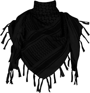 Shemagh Scarf - Men Arab Head Scarf 100% Cotton Military Tactical Desert Keffiyeh Head Neck Wrap