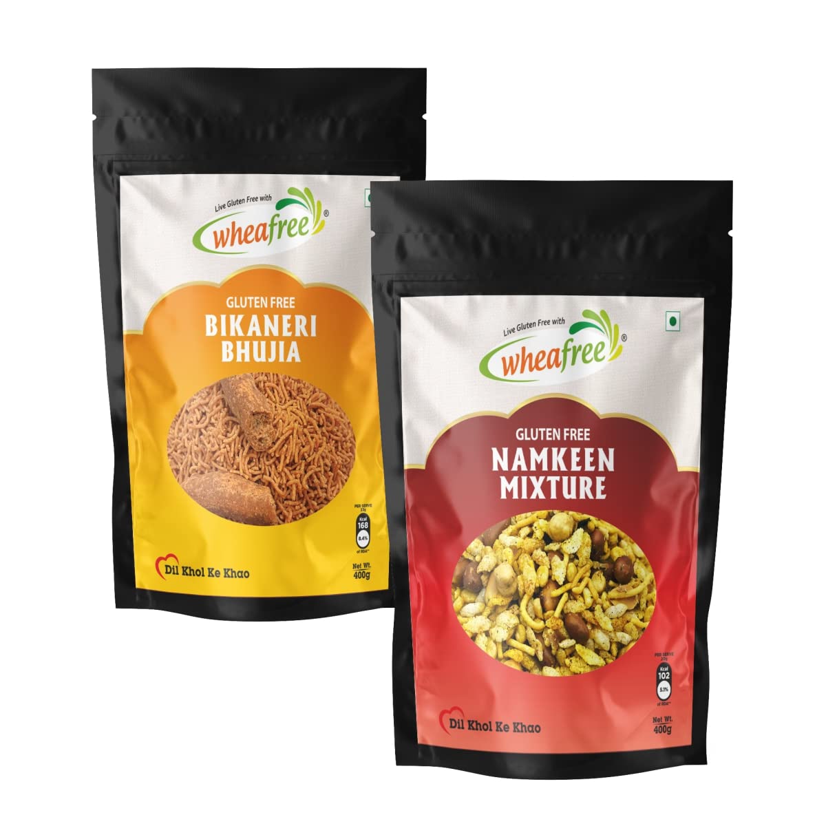 Wheafree Gluten Free Namkeen Combo - Bikaneri Bhujia 400g, Namkeen Mixture 400g | Delicious, Ready to Eat Indian Snacks | Tasty Crispy and Crunchy Savoury Snacks | Tangy and Spicy Flavour (B08QMHD7Y4) Amazon Price History, Amazon Price Tracker
