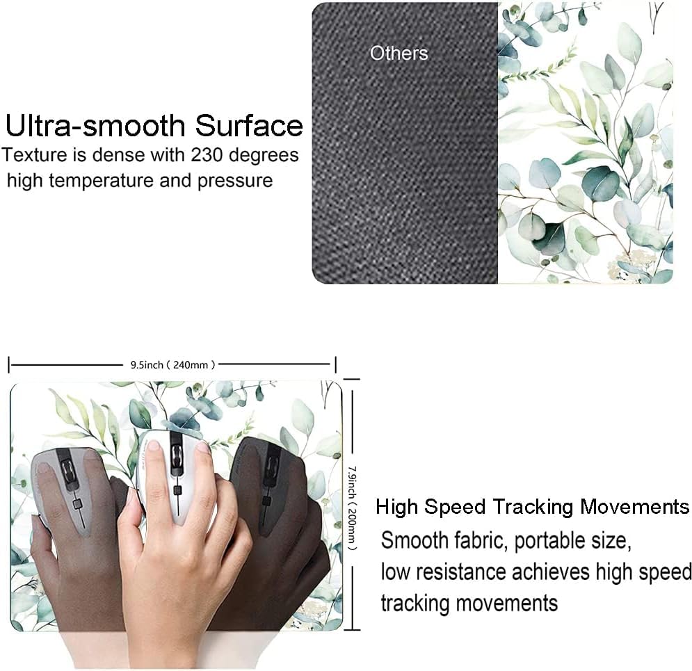 Image of Premium-Textured Mouse Pad, Non-Slip Rubber Base Mousepad for Laptop, Computer & PC, 9.5x7.9 in - Enhanced Precision, Ergonomic Comfort, Ideal for Gaming & Office (Green Grass)