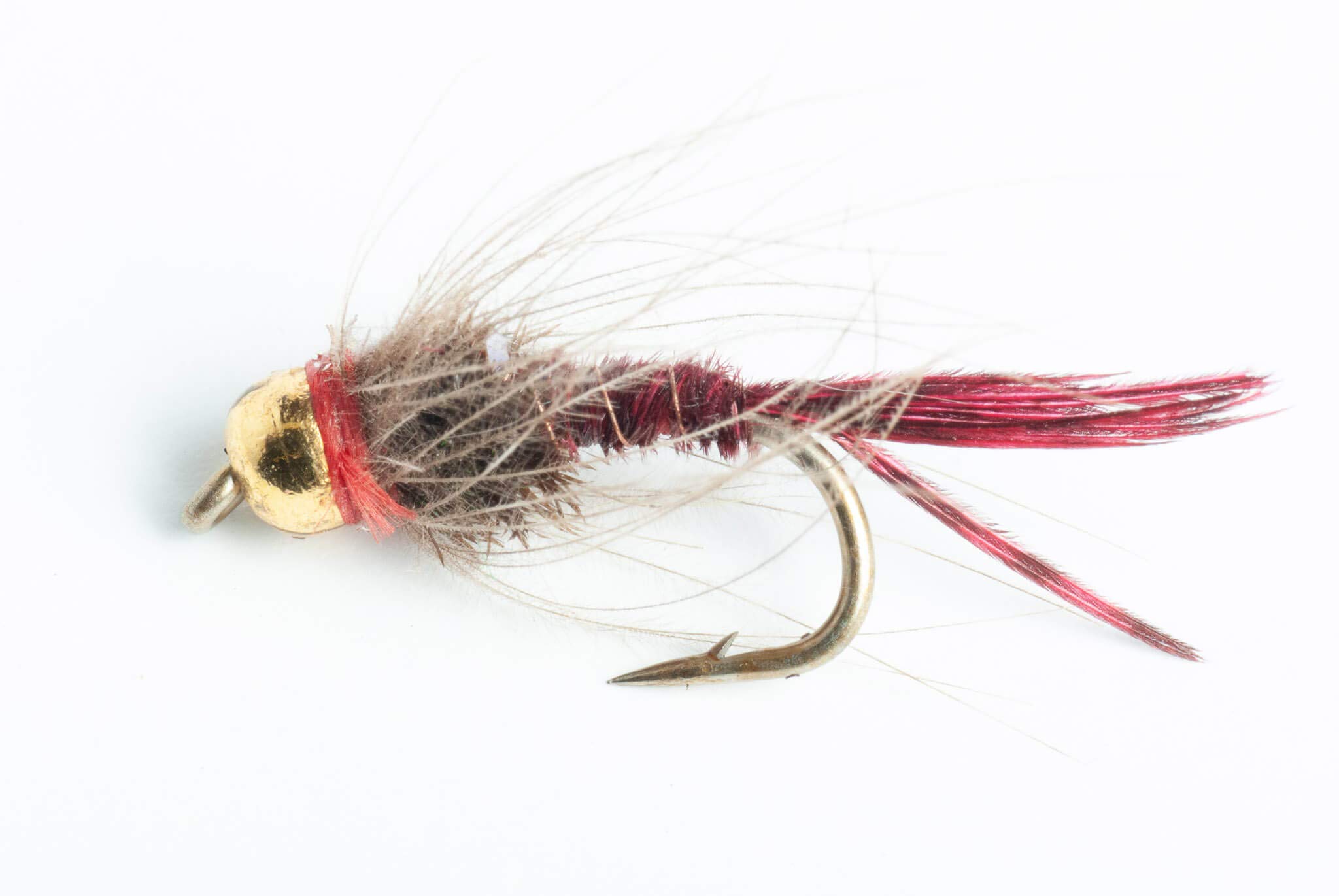 Blue Wing Olive Bead Head CDC Pheasant Tail Nymph Fly, 6-Pack