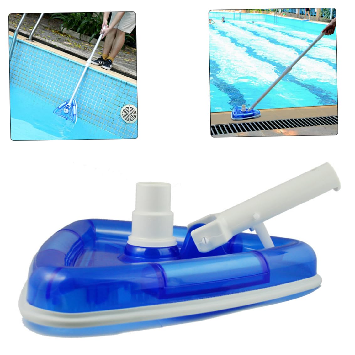 Aspirateur Balai Piscine Brosse Aspirante Triangulaire Transparent avec Interface Rotative