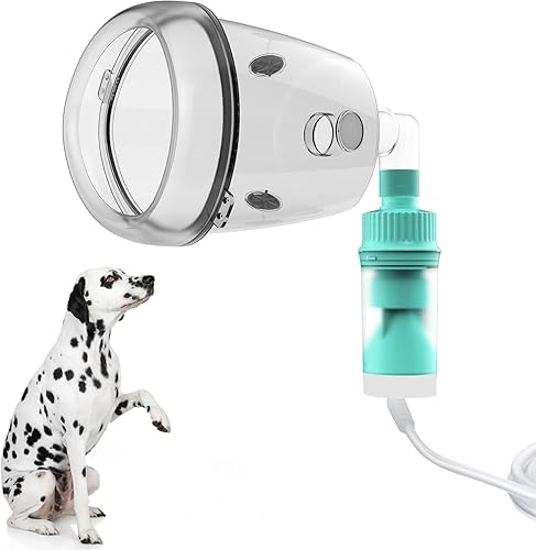 Taza nebulizadora para perros y máscara inhaladora de perro, máscara de oxígeno para mascotas para perros grandes (dispositivo nebulizador no
