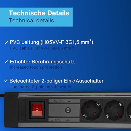 Rev Device Protection Socket Line 6-Fold, 3,0Mt - 4