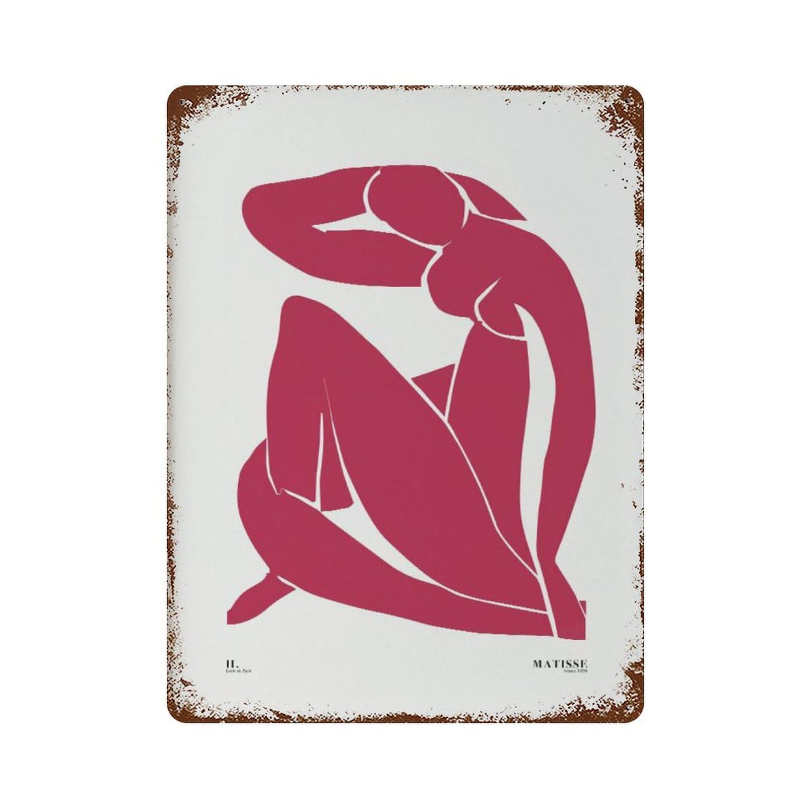 xiaoxiaoshen Matisse Pink Nude Henri Exhibition Wall Decor Art Metal Tin Poster Modern Home Decor Art Home Bar Shop Decorations Vintage Sign 40x30cm