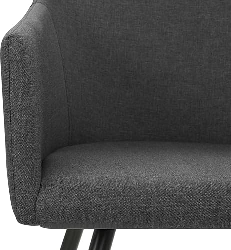 Miniatura 5 de Dining Chair Set of 2 Dark Grey Fabric, Modern Kitchen Dining Room Chairs with Metal Legs, Ergonomic Design for Home