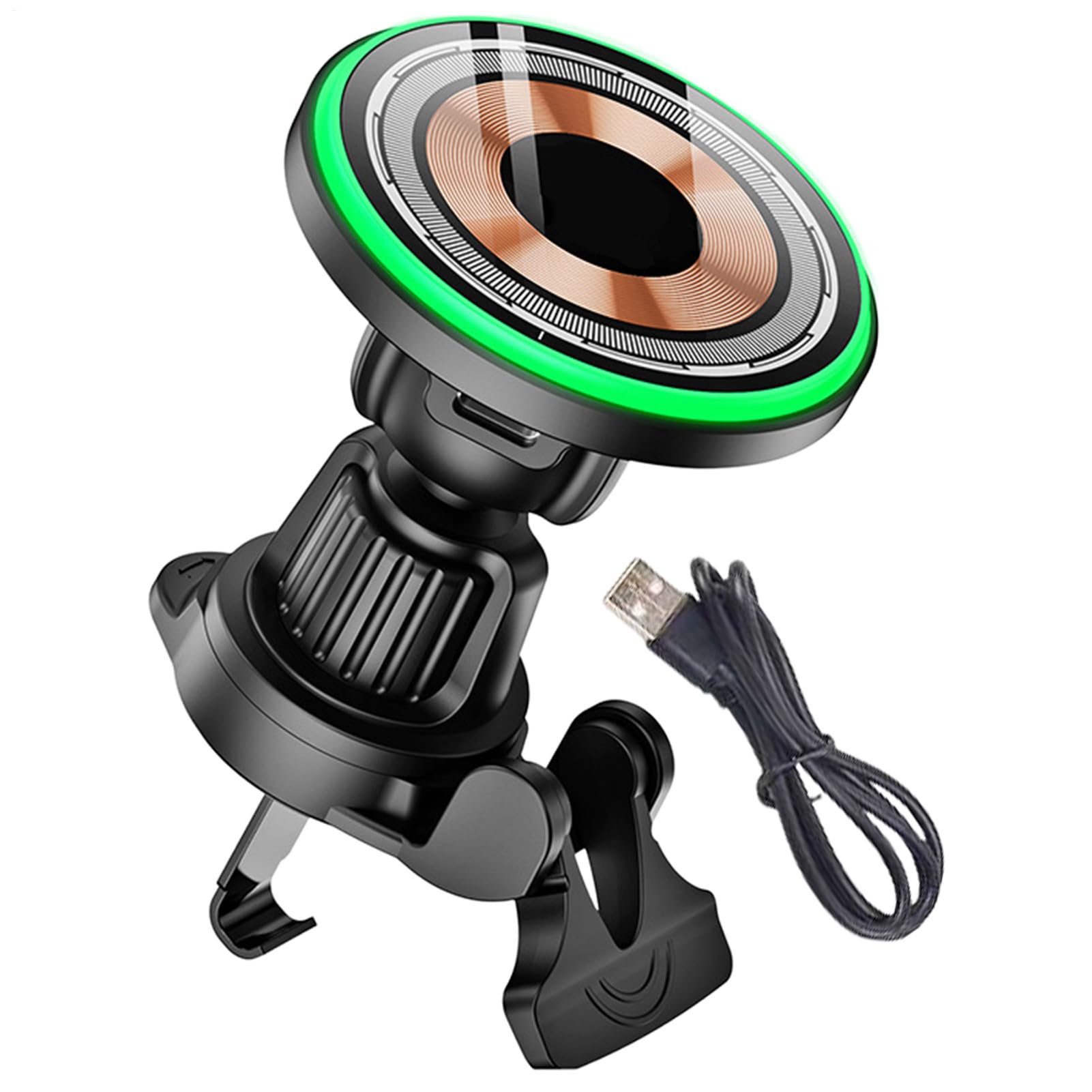 Cargador inalámbrico magnético para coche con rotación total de 360° 8