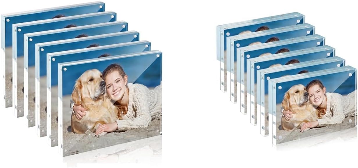 TWING Bundle Contains 8x10 Acrylic Picture Frame 6 Pack+ 4x6 Acrylic Picture Frame 6 Pack(12 PACK)