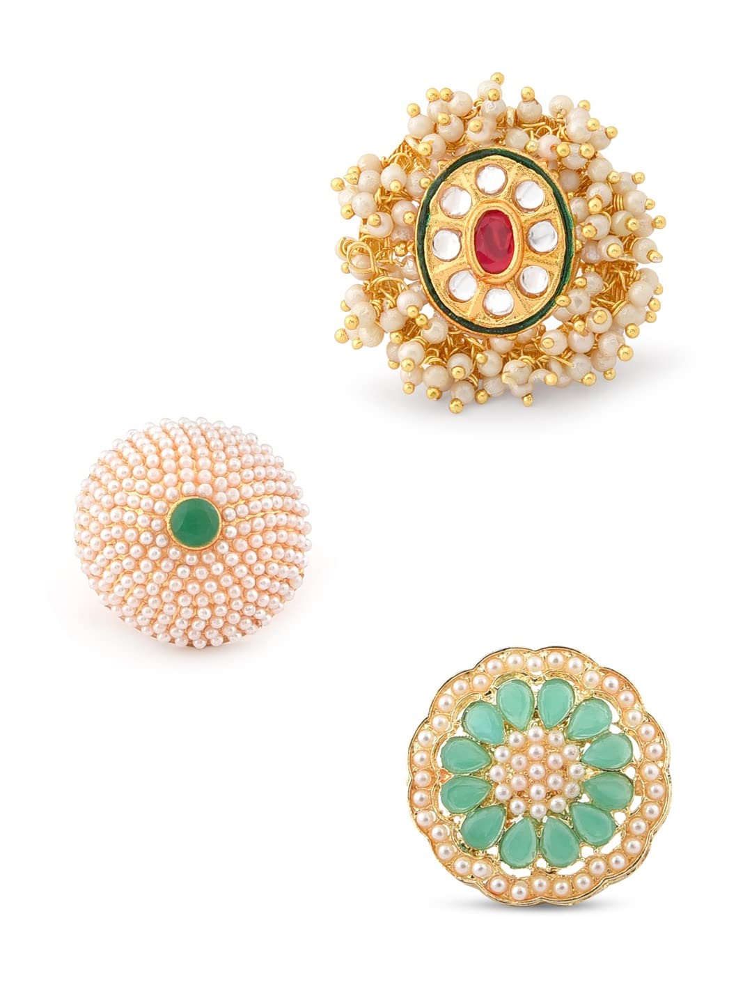 ZAVERI PEARLS Combo of 3 Ethnic Adjustable Finger Rings For Women-ZPFK12770 (B09TNNTCZN) Amazon Price History, Amazon Price Tracker