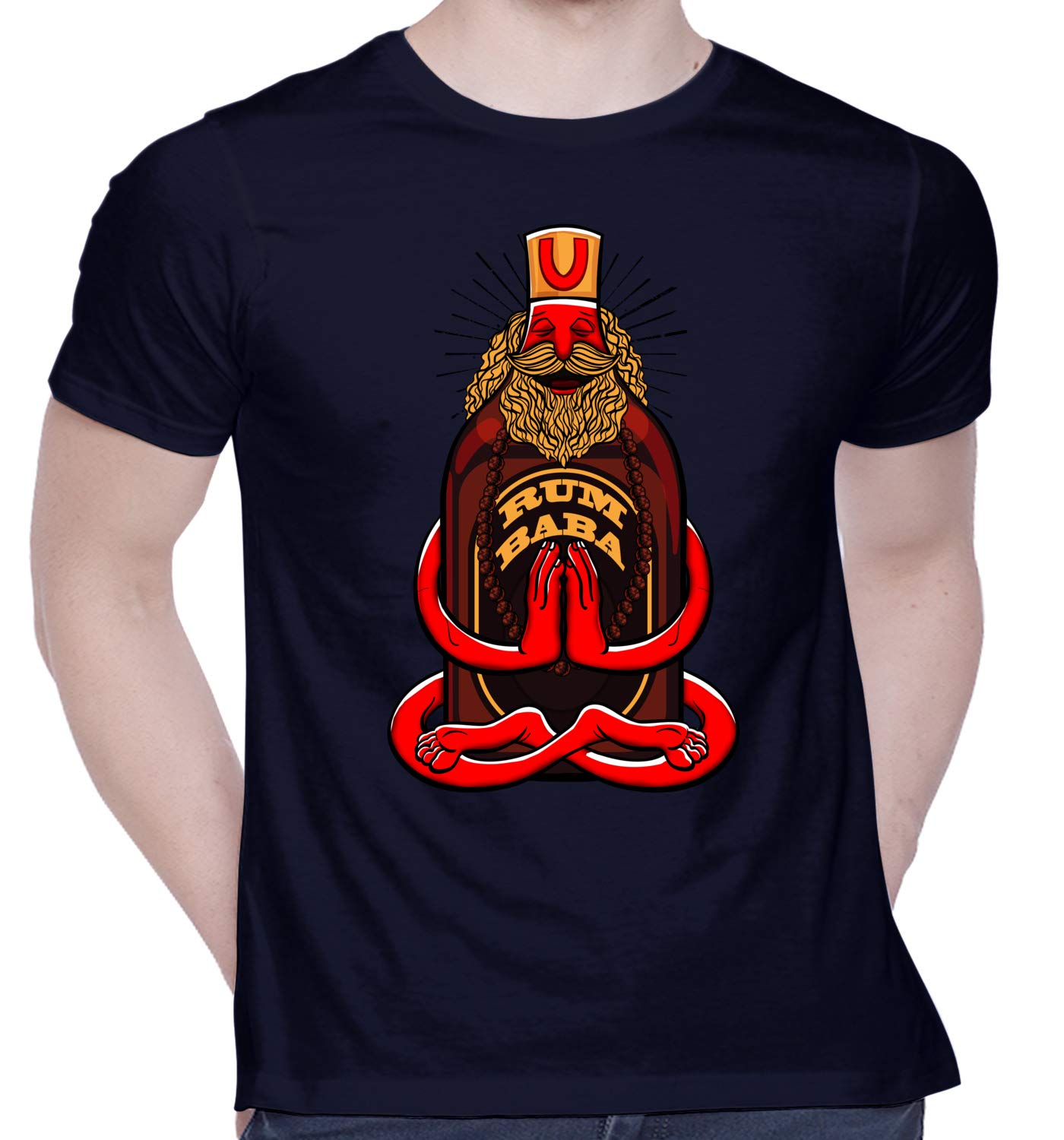 CreativiT Graphic Printed T-Shirt for Unisex Rum Baba Tshirt | Casual Half Sleeve Round Neck T-Shirt | 100% Cotton | D00136-2