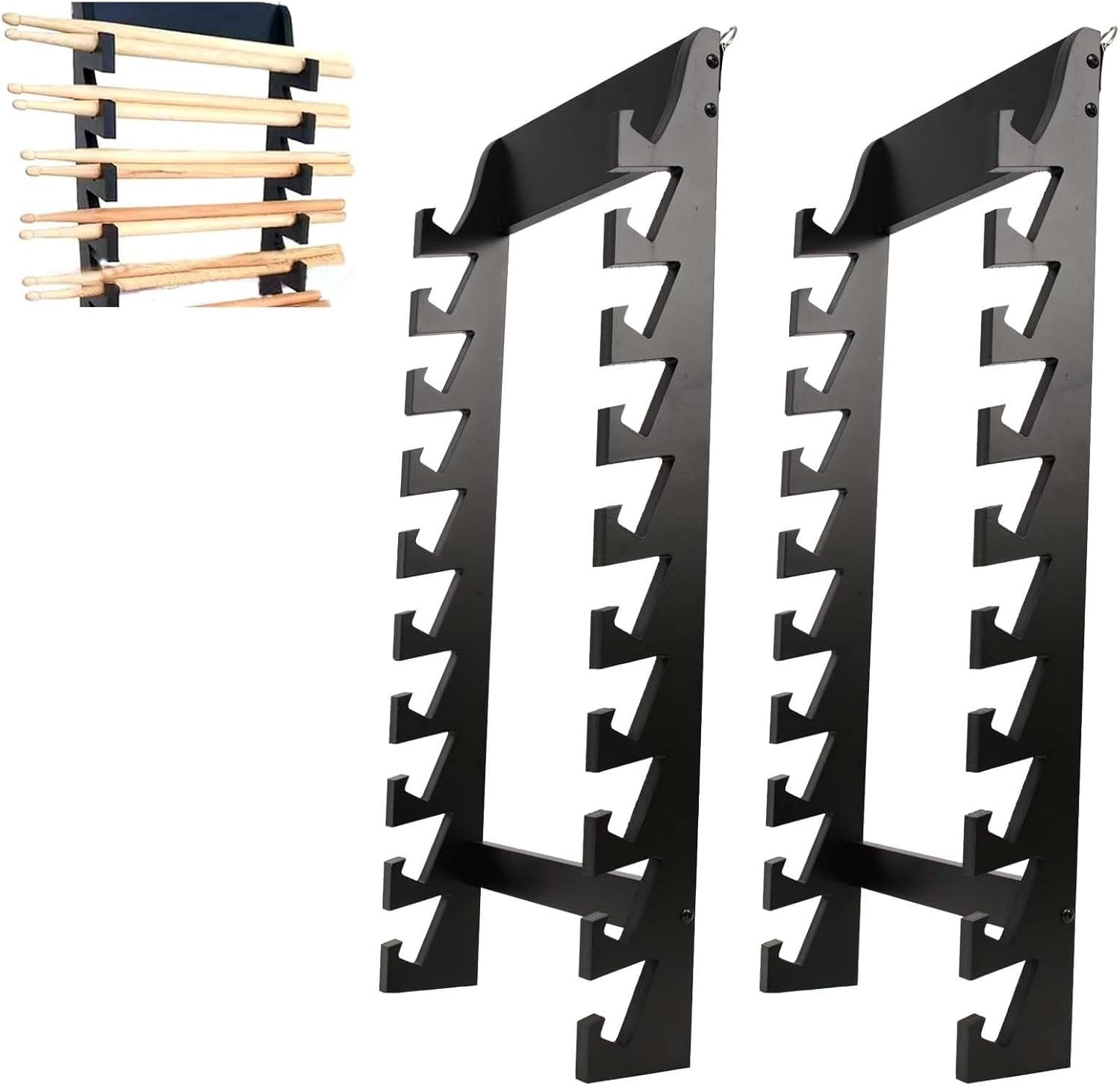 Porta Bacchette Batteria Esposizione a Tamburo a Parete, Supporto a Tamburo Acrilico, 10 Livelli di Tamburi per l'arredamento di pareti/Negozi di Musica/Sala Batteria