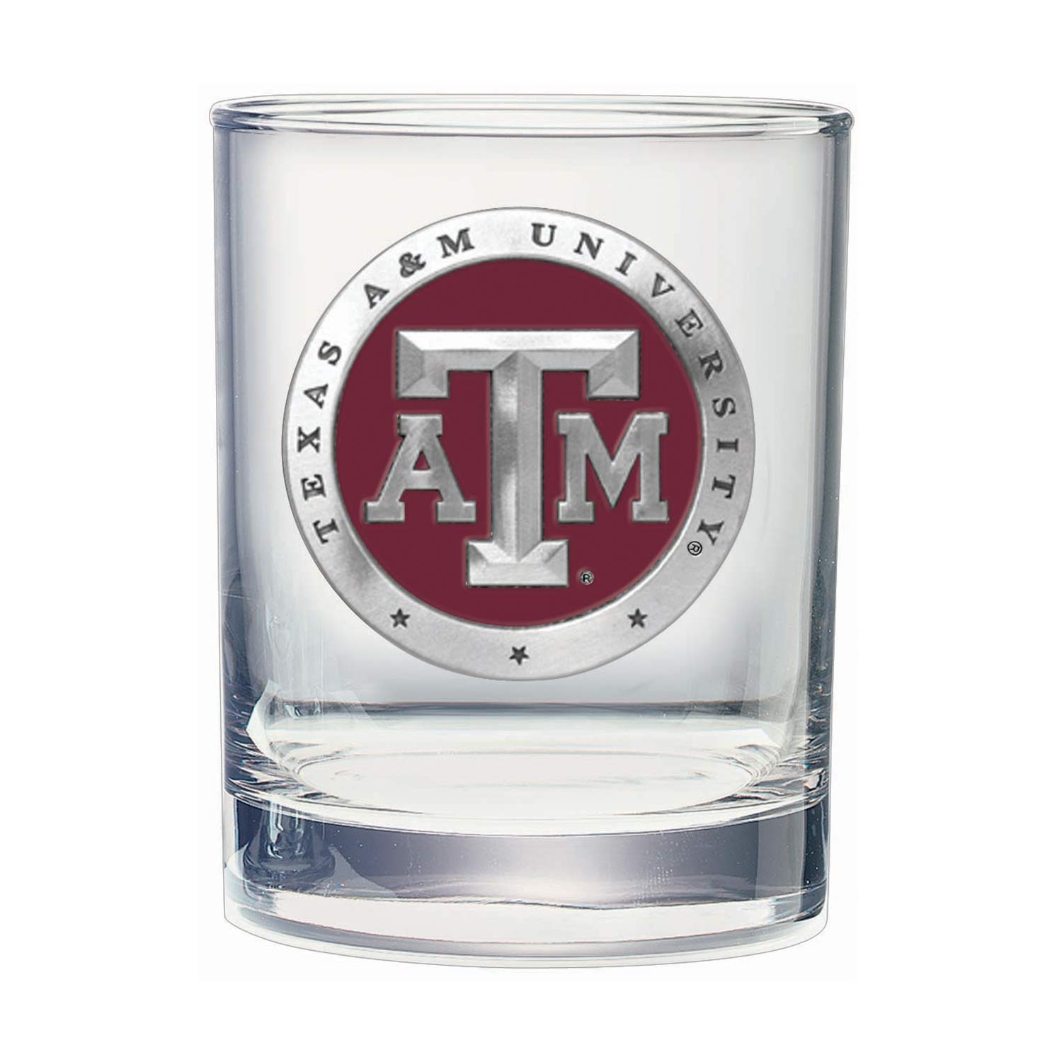 Heritage Pewter Texas A&amp;M Double Old Fashion | Double Rocks Glass 14 OZ for Liquor | Expertly Crafted Pewter Glass