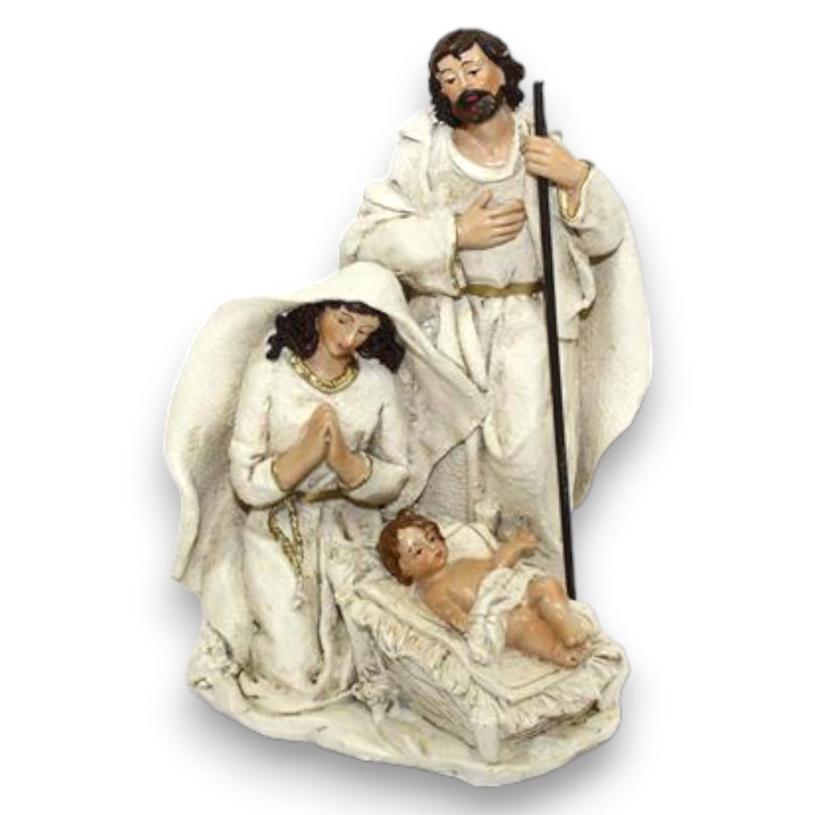 Statue Presepe Natività In Resina - 11 Pezzi Da 18 Cm, Colore Bianco, Per Addobbi Natalizi