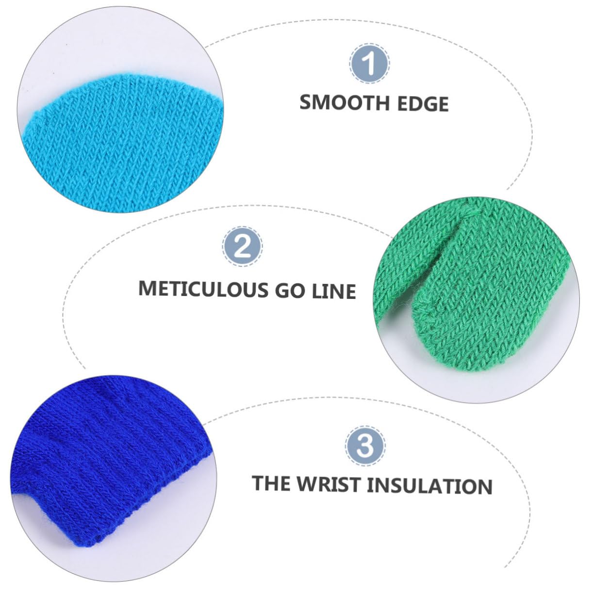 INOOMP 12pares Guantes Calientes Para Invierno De Punto Elástico y Color Liso Para Actividades Al Aire