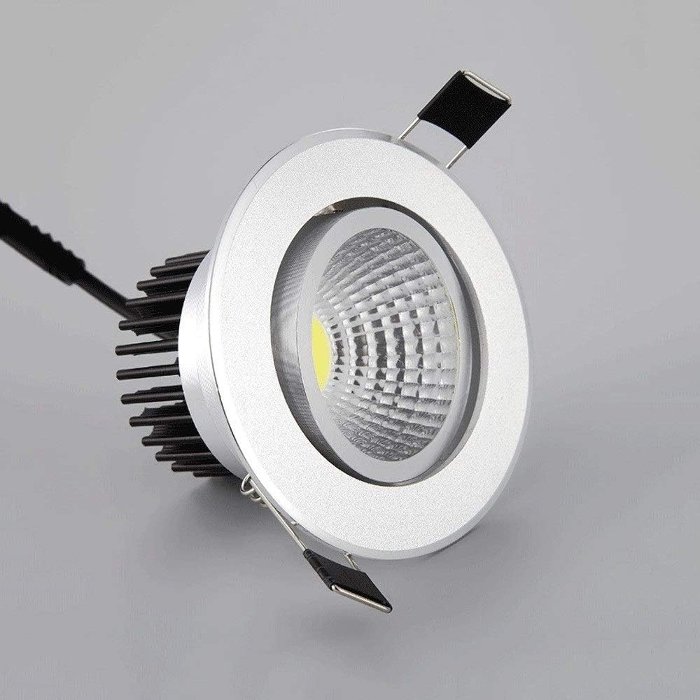 Recessed Round Ceiling Spotlights Anti-glare Modern Silver Recessed Panel Downlight Energy Saving LED Adjustable Commercial Lighting Fixture for Clothing Store Exhibition Office Corridor Aisle I