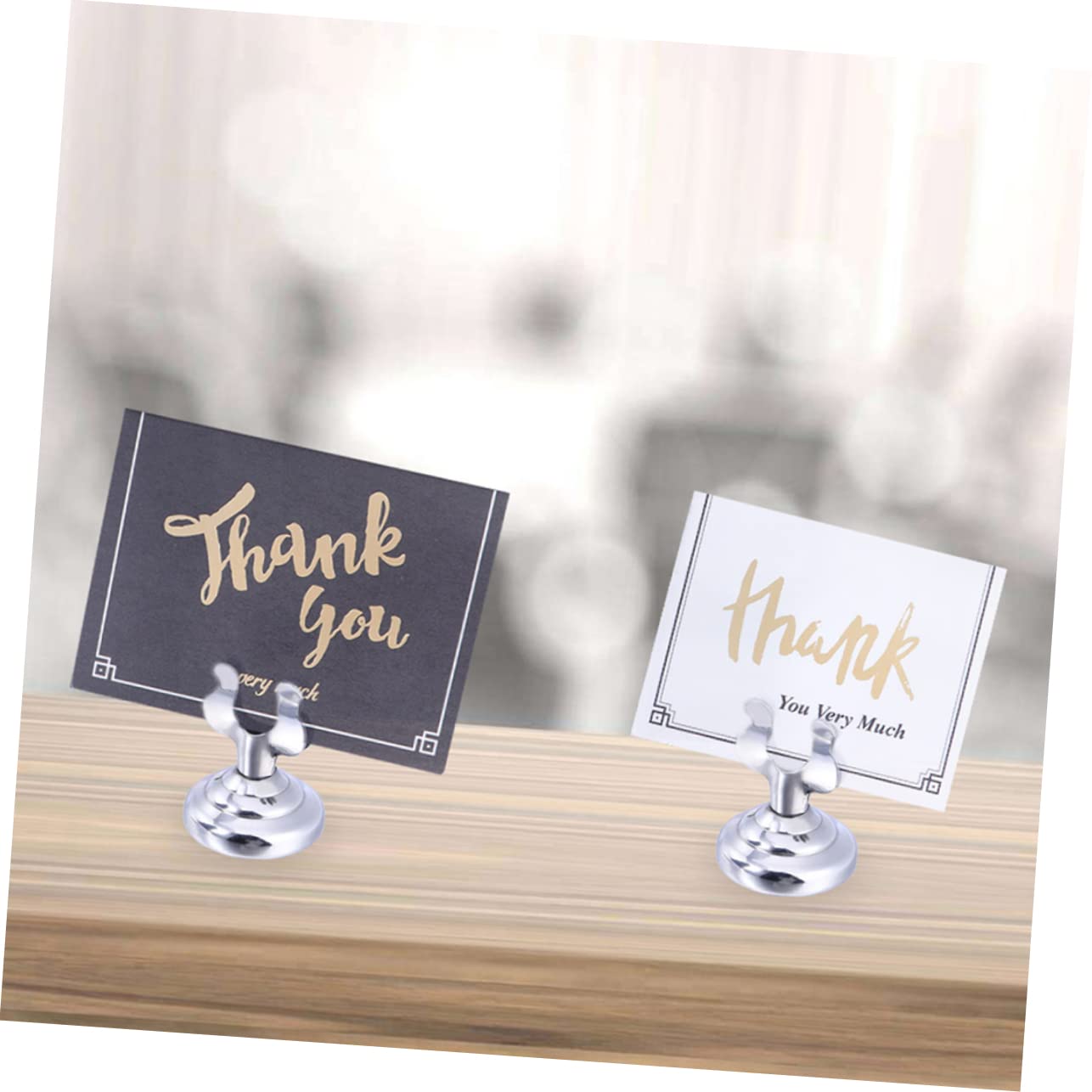 NUOBESTY 3 Juegos De Soportes De Menú De Acero Inoxidable Portátiles Para Números De Mesa Tarjetas De Lugar Para Restaurantes Bodas Y Oficinas. 3 Unidades.