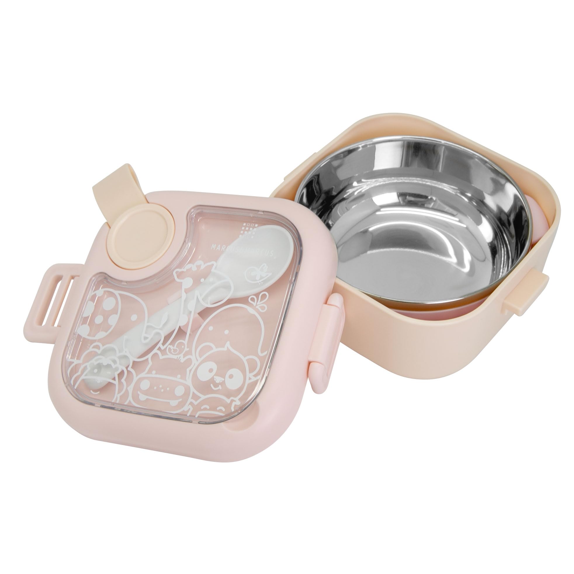 Marcus & Marcus Travel Feeding Set w/ spoon & scissors- Pink