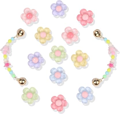 Jelly Daisy Flower Shoe Charm Set, Pastel Floral Shoe Charms, Bling Flower Charms Decorations for Shoe, Aesthetic Shoe Buckles, Coquette Shoe Accessories for Women Girl Kids