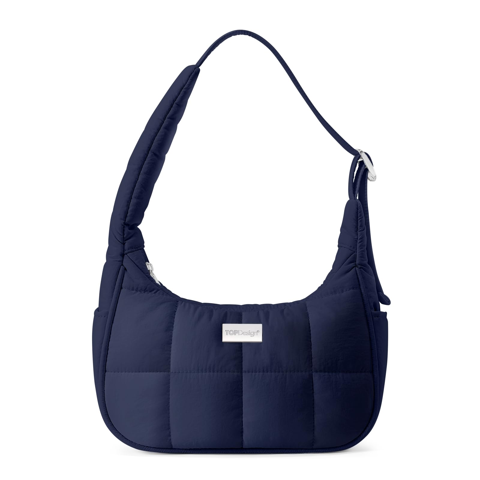 TOPDesign Puffer Shoulder Bag for Women Ultra Lightweight Hobo Tote Handbag Mini Clutch Purse with Zipper Adjustable Strap