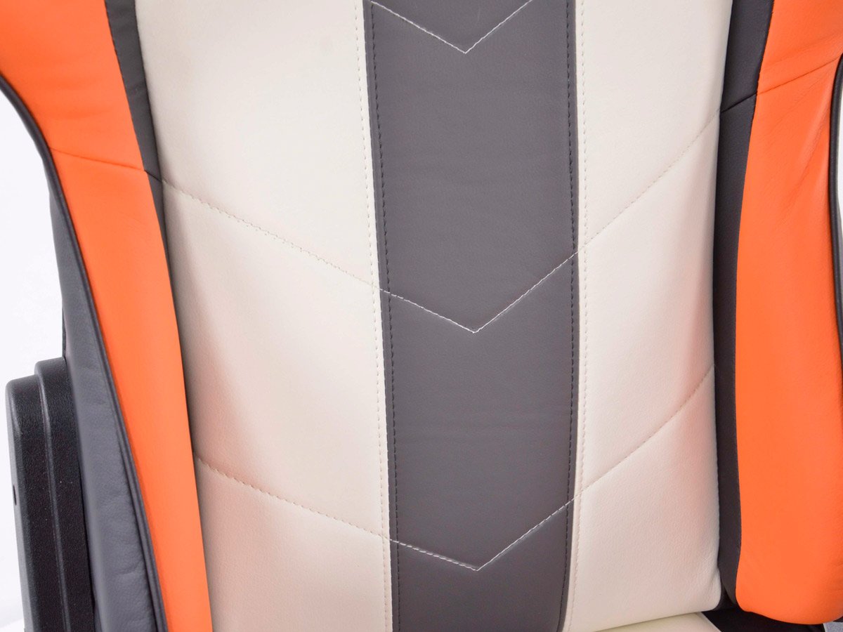 Bürostuhl Sportsitz mit Kunstleder Armlehne arancione/bianco/grigio