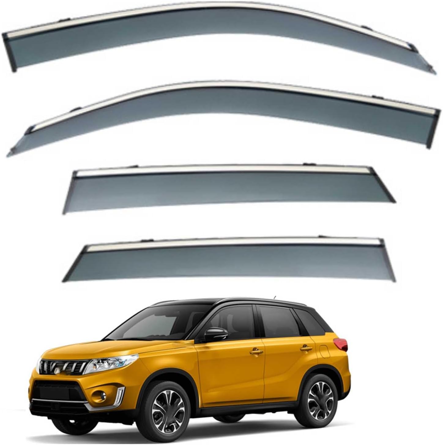 Plakdfuu Normal Wind Deflectors Rain Guards For Suzuki Escudo Mk4-Ly 2015-2021 4Pcs, Side Window Visors Block Uv & Rain, Fresh Air Flow