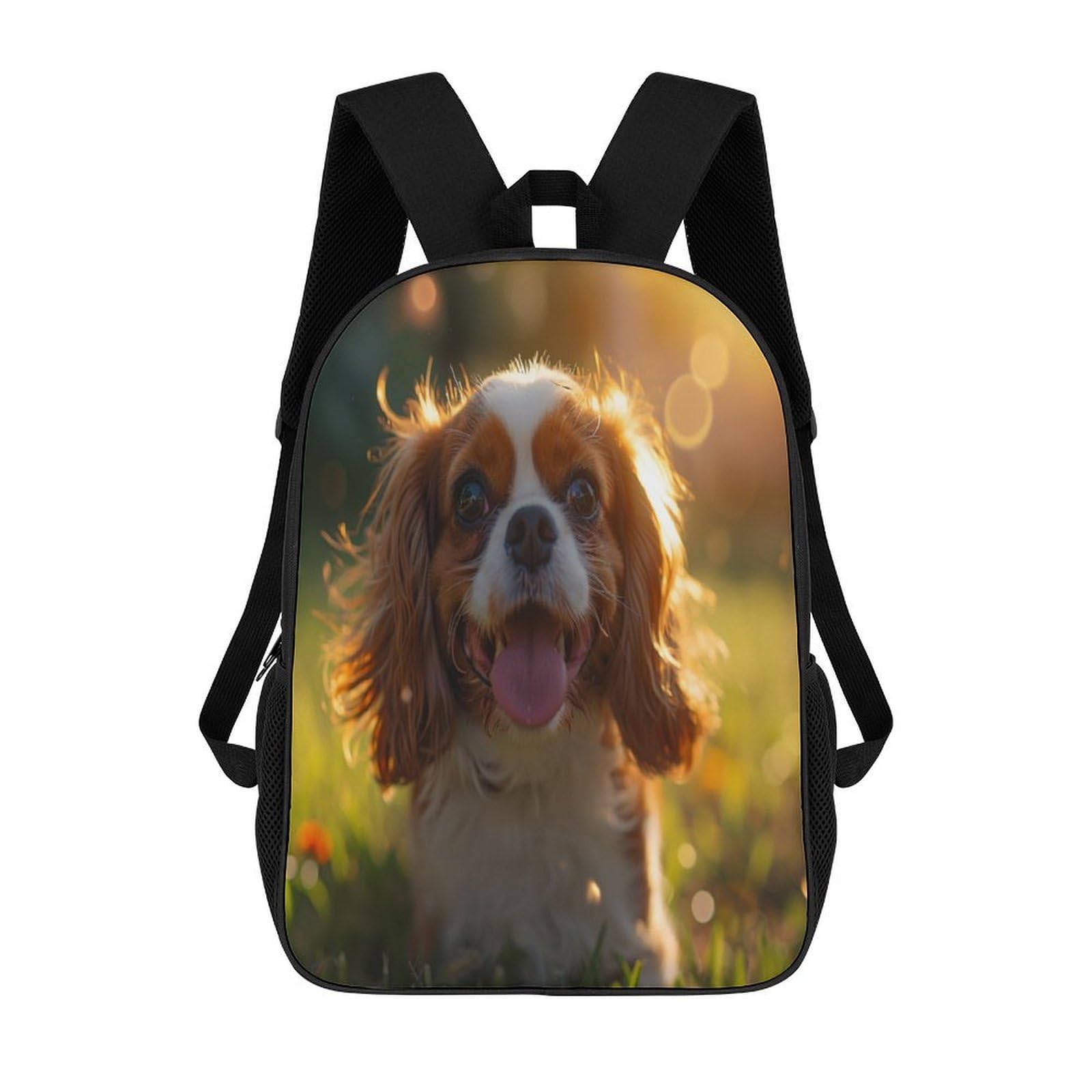 Tnfhsoft Unisex Kids King Charles Spaniel-2 King Charles Spaniel Backpacks Boys Girls Secondary School Bookbags Backpack For Junior Elementary Rucksack 17Inch