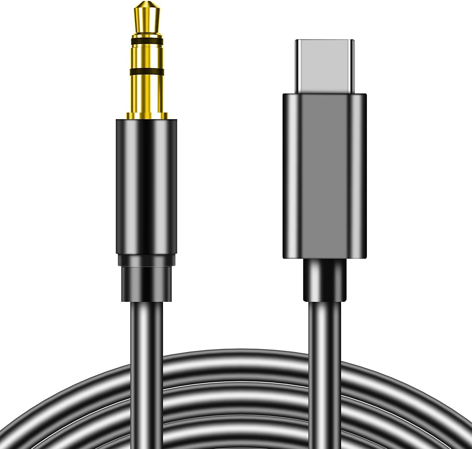 USB C to 3.5mm Audio Aux Jack Cable, USB C to 3.5mm Headphone Audio Cord Car Stereo Aux Cable Compatible with iPhone 16/16 Pro Max/15/15 Pro, Galaxy S24/S24 Ultra/S23/S22/Z Fold 5, Pixel 8/7/6