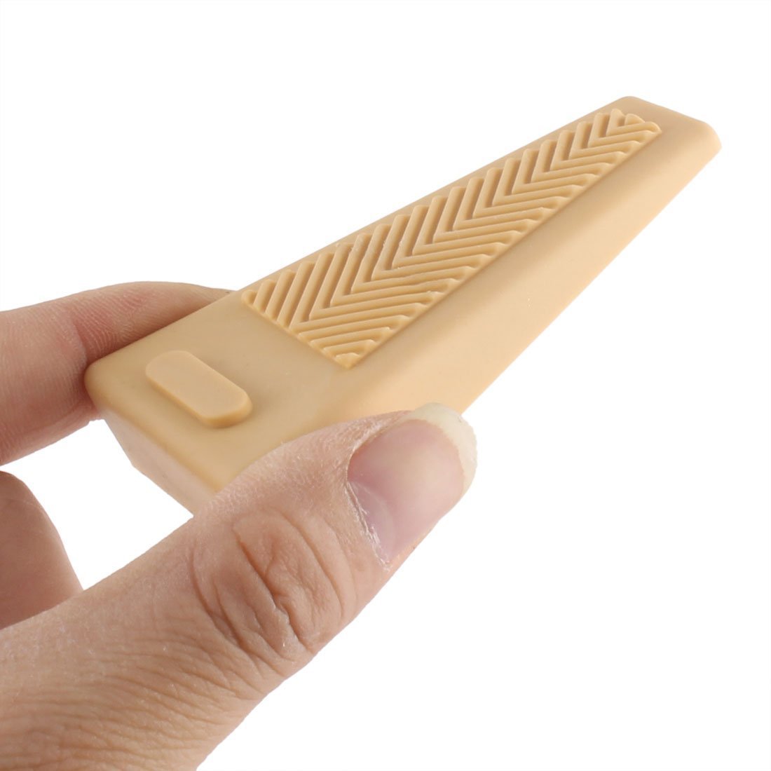 Prostuff.in Door Stopper Finger Protector Door Stopper Wedge Shaped Rubber Home Office Door Stoppers Stackable Beige Color, 2 Pcs
