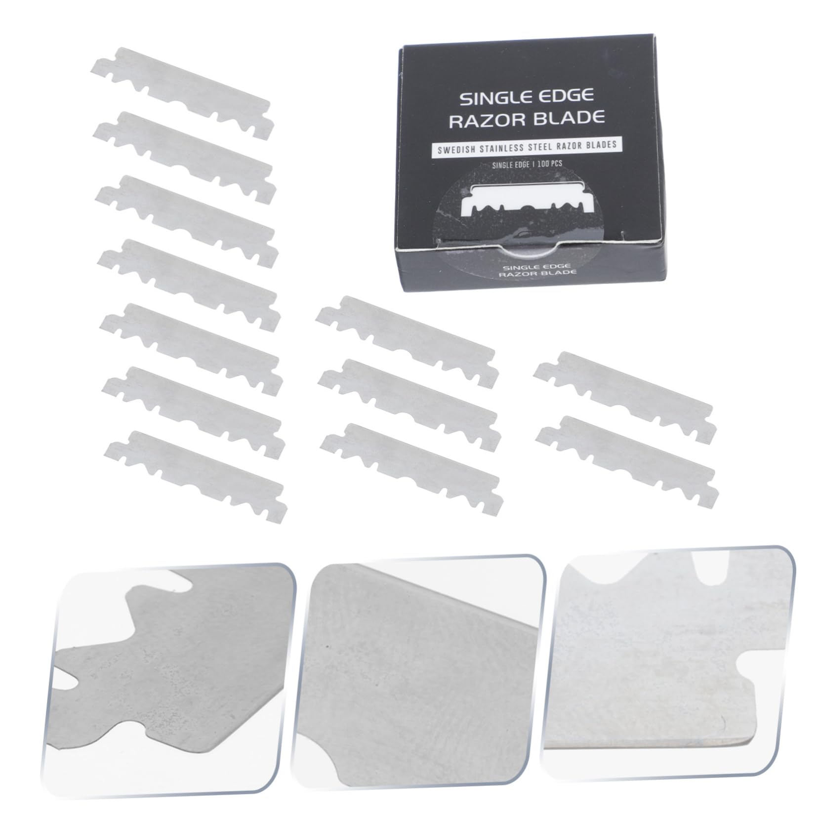 FOMIYES 400piezas Cuchillas De Afeitar De Inoxidable Para Cuchillas De Doble Cara Reemplazo Seguro y Duradero Para Casa y Salones De Belleza