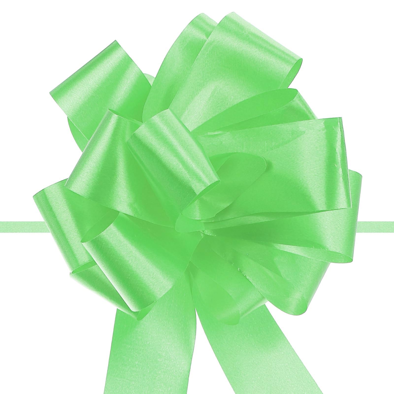 Unifizz 20pcs 5 Inch Light Green Pull Bow Big Gift Bows Solid Color Plastic Flower for Wedding Car Baskets Presents Christmas Party Decoration