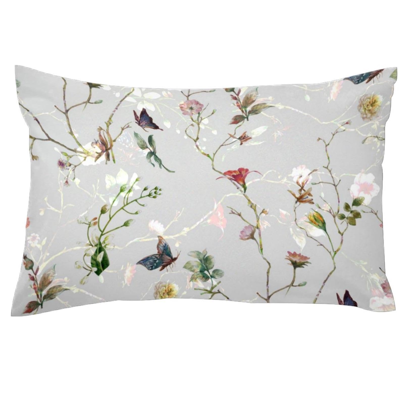 Vapokf Multi Butterfly And Flower Pillow Covers King 20X36 Inch, Farmhouse Throw Pillow Covers Cushion Case For Spring Home Sofa Couch Decoration