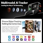 Hohem iSteady V3 Ultra Stabilisateur Gimbal pour iPhone Gimbal avec AI Traçage de la lumière bi-fill intégrée à la tige extensible & Tripod, Télécommande amovible, Stabilisateur pour enregistrement vidéo (Noir)