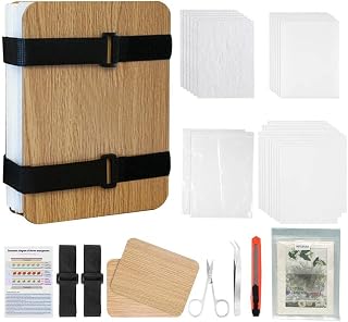 weiyufang Kit profissional de prensa de flores, kit de prensagem de flores prensadas faça você mesmo com instruções para adultos, crianças, cartões, scrapbooks, artes, marcadores, presente