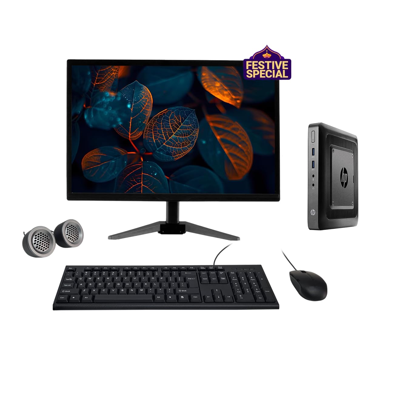 (Refurbished) HP T520 19″ HD All-in-One Desktop Computer Set (AMD GX 212JC| 8 GB RAM| 256 GB SSD| 19″ HD LED Monitor| KB & Mouse| Speakers| WiFi| Windows 10 Pro| MS Office)