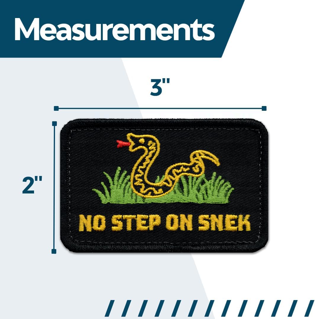 Laughing Lizards No Step On Snek Patch | Includes (2) Fun Morale Patches  with Velcro Tactical Patches for Backpacks, Hats, Bags and Gear :  Amazon.de: Everything Else
