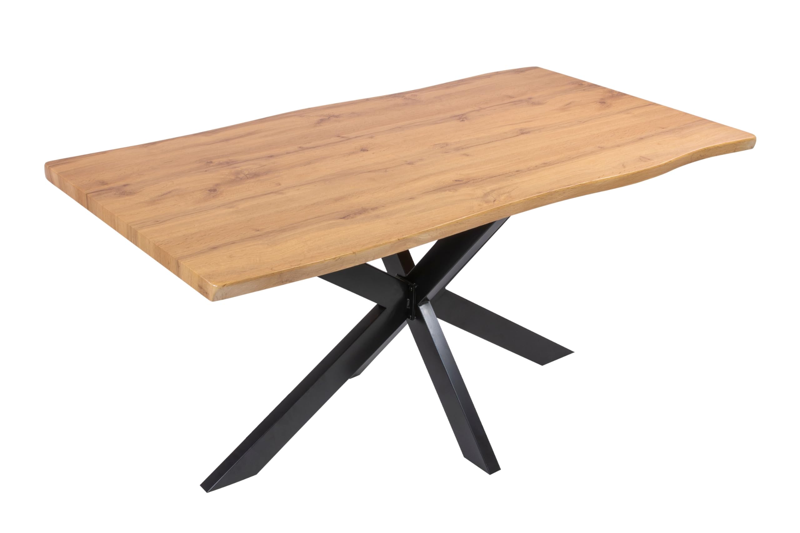 SAM Esstisch Josy 160x85 cm Holz Wildeiche-Optik Spider-Gestell schwarz
